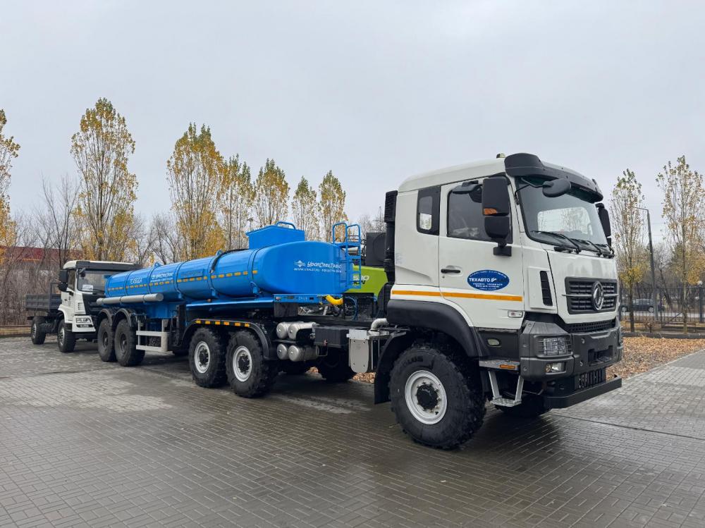 ТехАвтоКар отгрузили новинку — седельный тягач DONGFENG 3250﻿ 6х6 с полуприцепом-цистерной ППЦ-17 