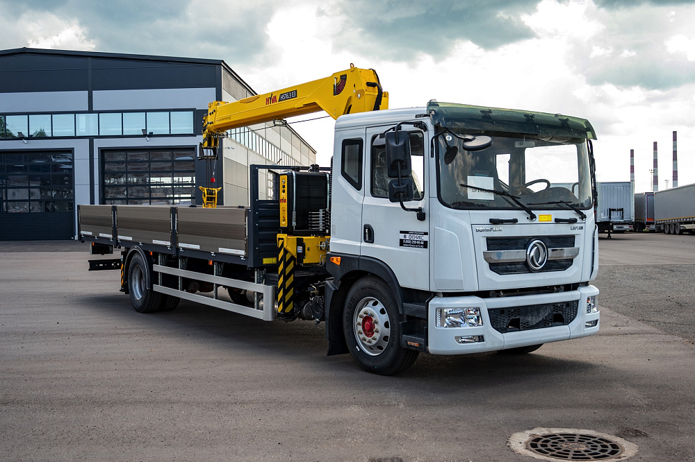 DONGFENG C180LS Крано-манипуляторная установка HYVA SK-6.3 (+ борт 7,5м (AL)