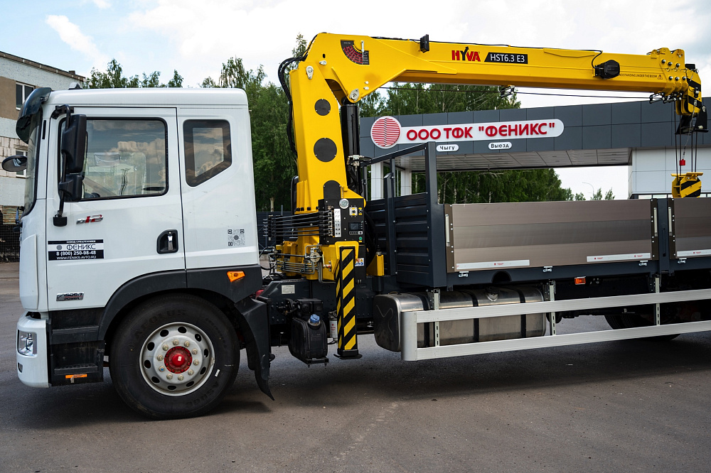 DONGFENG C180LS Крано-манипуляторная установка HYVA SK-6.3 (+ борт 7,5м (AL)