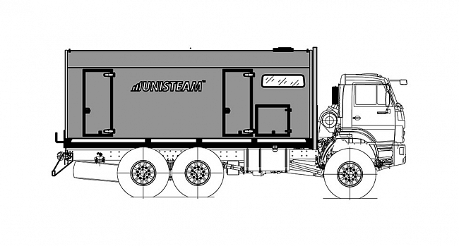 ППУА СЕРИИ UNISTEAM-M1К НА БАЗЕ ШАССИ КАМАЗ 43118