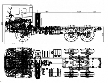 Шасси автомобильное DONGFENG 3250 (пониженная база 4100)