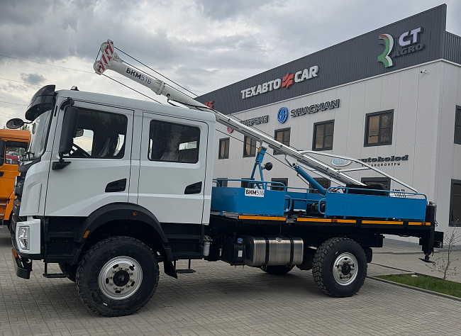 Бурильно-крановая машина DF БКМ-516 на шасси DONFENG 2131 4x4 спаренная кабина 6 мест