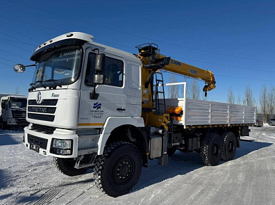 АВТОМОБИЛЬ БОРТОВОЙ SHACMAN 6x6 с КРАНОМ МАНИПУЛЯТОРОМ (КМУ) 8 тонн XCMG SQS200