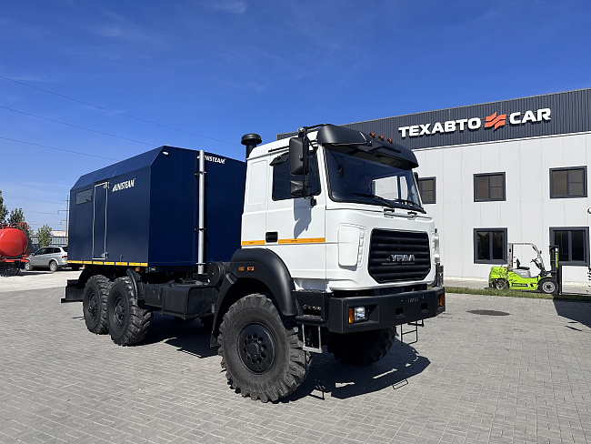 ПЕРЕДВИЖНАЯ ПАРОВАЯ УСТАНОВКА ППУ-1600/100 на шасси УРАЛ 4320-80 (бескапот)