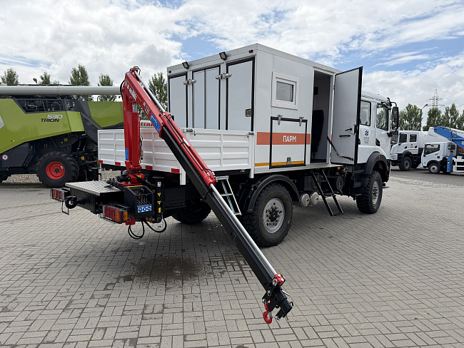 Мастерская передвижная ПАРМ-2  DONG FENG 4×4  6 мест с краном манипулятором КМУ 